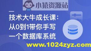 技术大牛成长课,从0到1带你手写一个数据库系统